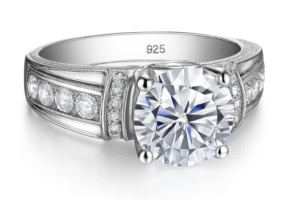 3 Carats Moissanite 925 Silver Solitaire Ring - Image 2