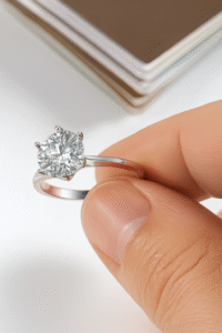 3 Carats 925 Silver Moissanite Engagement Ring - Image 7