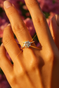 3 Carats 925 Silver Moissanite Engagement Ring - Image 2