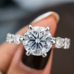 1 Carat Moissanite 925 Silver Ring