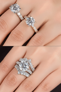 3 Carats 925 Sterling Silver Moissanite Ring - Image 2