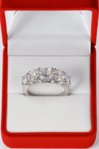 3 Carats Sunflower Pure 925 Silver Moissanite Ring