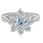 3.8 Carats 925 Silver Moissanite Engagement Ring - Image 3