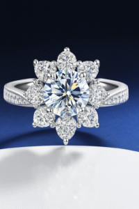 3.8 Carats 925 Silver Moissanite Engagement Ring