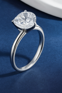 Certified 2 Carats 925 Sterling Silver Oval Moissanite Ring - Image 2