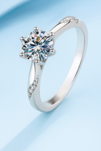4 Carats Heart Shaped Moissanite 925 Silver Ring