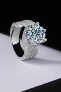 2 Carats Moissanite 925 Silver Ring - Image 2