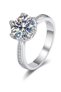 3 Carats Moissanite PT950 Platinum Ring