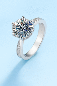 3 Carats Moissanite PT950 Platinum Ring - Image 2