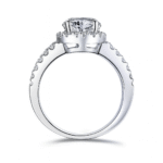 Solid Platinum PT950 Ring 2CT Brilliant Moissanite Ring - Image 5