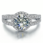 Solid Platinum PT950 Ring 2CT Brilliant Moissanite Ring