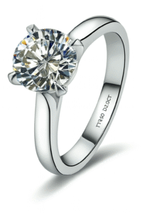 Solid Platinum PT950 Carats Moissanite Ring - Image 3