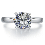 Solid Platinum PT950 Carats Moissanite Ring - Image 2