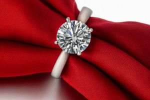 Solid Platinum PT950 Carats Moissanite Ring