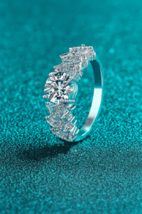 Pure PT950 Platinum Emerald Cut 5 Carats Moissanite Ring - Image 2