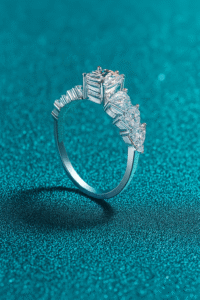 Pure PT950 Platinum Emerald Cut 5 Carats Moissanite Ring - Image 4