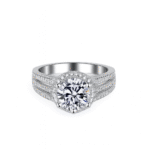 PT950 Platinum Ring - 3 Carat  Moissanite Unique Oval Solitaire Cut - Image 2