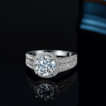 PT950 Platinum Ring - 3 Carat  Moissanite Unique Oval Solitaire Cut - Image 3