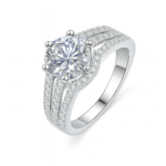 PT950 Platinum Ring - 3 Carat  Moissanite Unique Oval Solitaire Cut