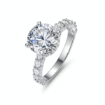 PT950 Platinum Ring - 3 Carat  Moissanite Unique Oval Solitaire Cut - Image 2