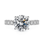 PT950 Platinum Ring - 3 Carat  Moissanite Unique Oval Solitaire Cut - Image 4