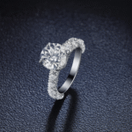 PT950 Platinum Ring - 3 Carat  Moissanite Unique Oval Solitaire Cut - Image 3