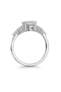 PT950 Platinum Ring - 1.5 Carat Oval Moissanite Ring - Image 3