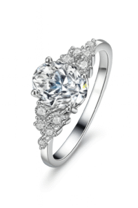 PT950 Platinum Ring - 1.5 Carat Oval Moissanite Ring