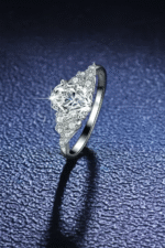 PT950 Platinum Ring - 1.5 Carat Oval Moissanite Ring - Image 2