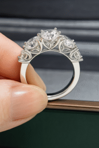 Super Luxury 18K Moissanite White Gold Ring 5 Carats Total - Image 3