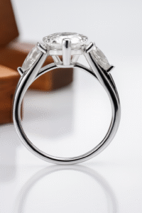 2 Carat Moissanite Halo 925 Sterling Silver Ring - Image 3