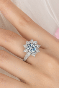 2 Carats  Oval Cut Moissanite Pure 925 Sterling Sliver Ring - Image 4