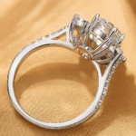 2 Carats  Oval Cut Moissanite Pure 925 Sterling Sliver Ring - Image 5