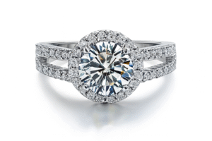 PT950 Platinum - Sunflower Design 2 Carat Moissanite Ring - Image 3