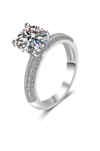 2 Carats PT950 Platinum Moissanite  Ring