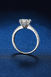 Luxury Solid Platinum PT950 Moissanite Ring 2 Carats - Image 2
