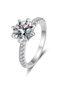 Luxury Solid Platinum PT950 Moissanite Ring 2 Carats - Image 3
