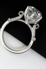 Solid Platinum PT950 Moissanite Ring 2 Carats