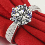 Solid Platinum PT950 Moissanite  Ring - Image 4