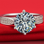 Solid Platinum PT950 Moissanite  Ring - Image 5