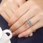 Solid Platinum PT950 Moissanite  Ring