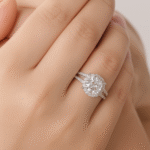 Silver Moissanite Ring D Color VVS1 3 Carats - Image 3