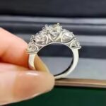 Super Luxury 18K Moissanite White Gold Ring 5 Carats Total - Image 2