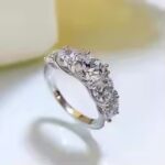 Super Luxury 18K Moissanite White Gold Ring 5 Carats Total - Image 3