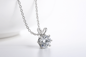 Silver Moissanite Necklace 5-Carat - Image 6