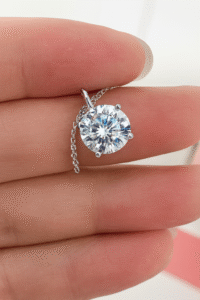 Silver Moissanite Necklace 5-Carat - Image 5