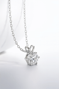 Silver Moissanite Necklace 5-Carat - Image 3