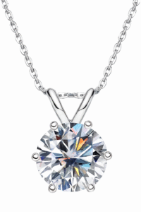 Silver Moissanite Necklace 5-Carat - Image 2
